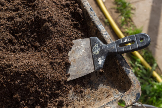 Dirty Used Spatula On The Ground