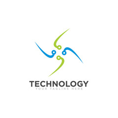 Fototapeta premium Technology Logo Design Vector Illustration