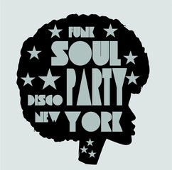 Funk Soul music dancer print embroidery graphic design vector art