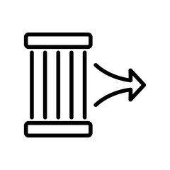 air discharge through cleaning plates icon vector. air discharge through cleaning plates sign. isolated contour symbol illustration