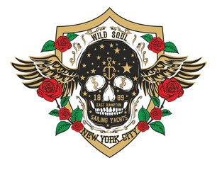 tattoo tribal skull print embroidery graphic design vector art