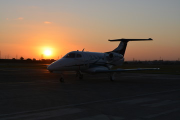 Fototapeta na wymiar sunset at the airport