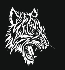 tattoo tribal tiger print embroidery graphic design vector art