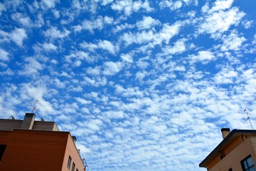 sky, clouds and buildings