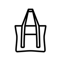 women bag with long straps handles sign. isolated contour symbol illustration women bag with long straps handles women, bag, with, long, straps, handles