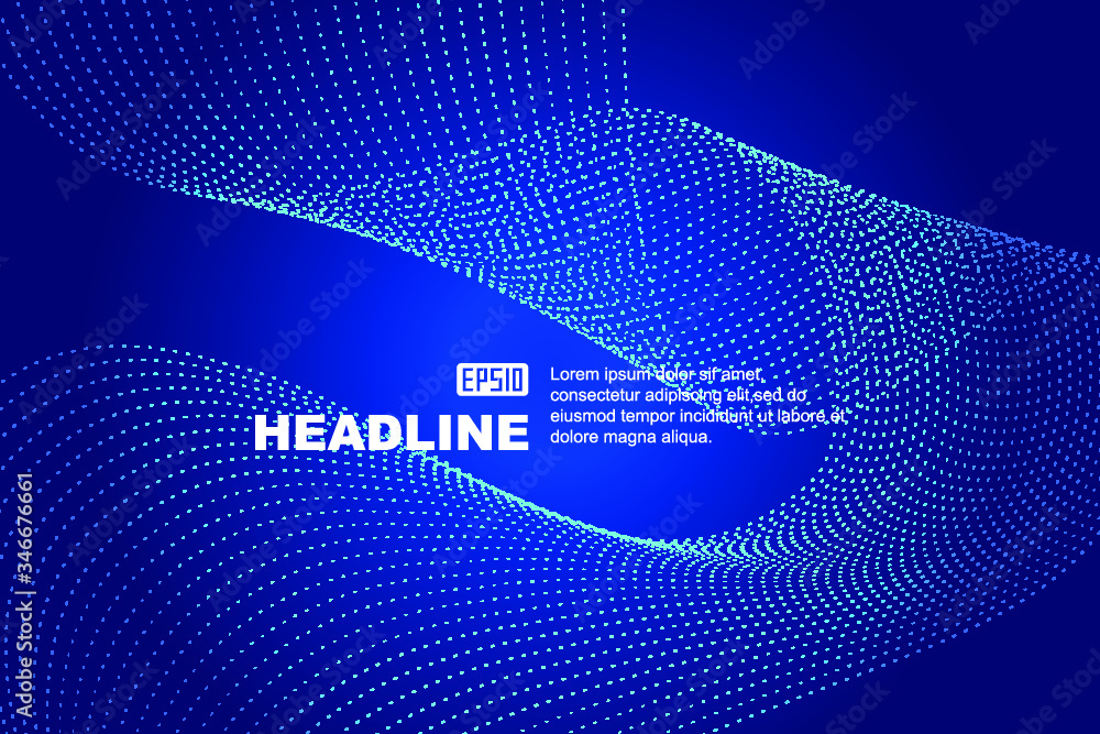 Poster internet technology abstract background constructed by dynamic particles.