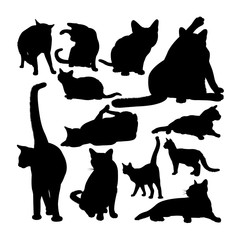 Siamese cat animal silhouettes. Good use for symbol, logo, web icon, mascot, sign, or any design you want.