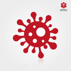 Coronavirus Bacteria Cell Icon, 2019-nCoV, Covid-2019, Covid-19 Novel Coronavirus Bacteria. No Infection and Stop Coronavirus Concepts.