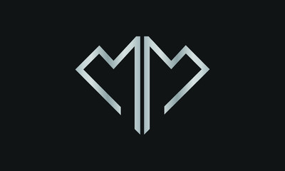 Diamond Shaped Letter M or Letter MM Iconic Logo Design, logo design for Jewelry Company Store.