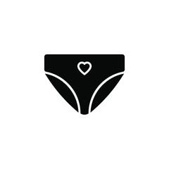 Panties icon flat design. Womans underwear symbol isolated on white background. Vector illustration