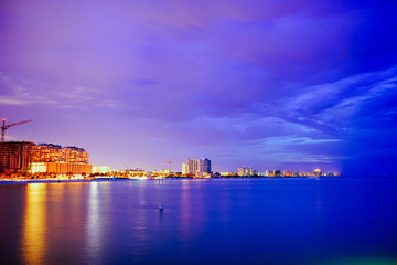Fototapeta na wymiar Florida Tampa bay beach night landscape 