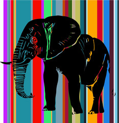 Asian elephants print embroidery graphic design vector art