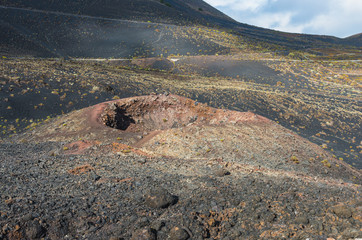 Small crater on the slopes of the Teneguía Volcano in La Palma