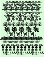 Flamingo print embroidery graphic design vector art