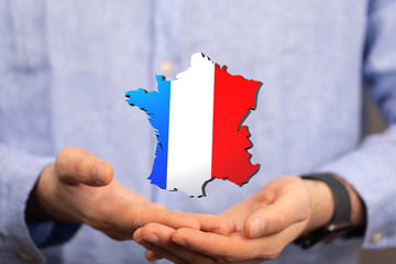 3d Digital France map country illustration