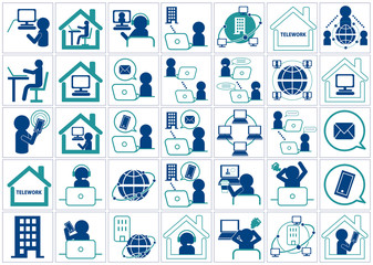 テレワーク：サテライトオフィス　テレワーク　在宅勤務　モバイルワーク　仕事　リモートワーク