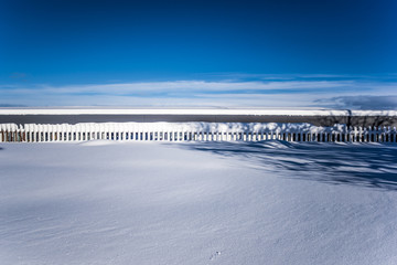 Winter landscape with fence © AristilisPhotography