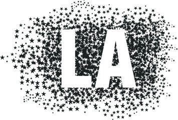 Los Angeles dot graphic design vector art