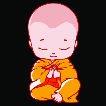 baby buddha with a black background