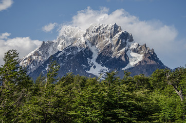 Fototapeta na wymiar Rocky Mountains with snow