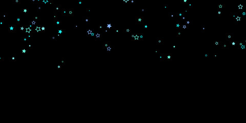 Blue, cyan, turquoise glitter stars, confetti.
