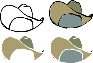 Cowboy hat sketch Print embroidery graphic design vector art