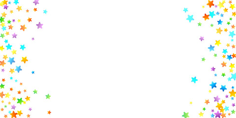 Rainbow Festive Confetti. Carnival Star Falling.