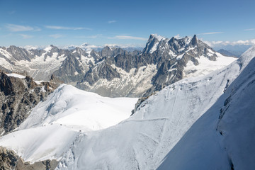 Fototapeta na wymiar Grand Jorasses Massif from Aiguille du Midi, Chamonix-Mont-Blanc, France