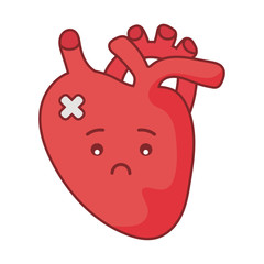 Heart cartoon flat style icon vector design