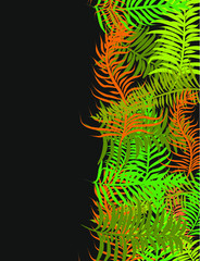 Fototapeta na wymiar Green Palm leaf print embroidery graphic design vector art