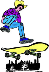 skateboard print graphic design vector art