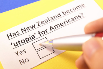 Has New zealand become "utopia" for american? Yes or no?