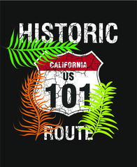 California Route 101
  road signs embroidery graphic design vector art