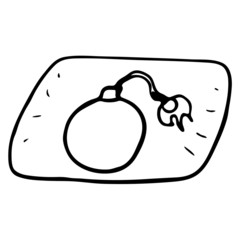 Doodle pillow-bomb in hand-drawing style. Children's toy for pillow battle. Stock vector illustration about entertainment in the family.