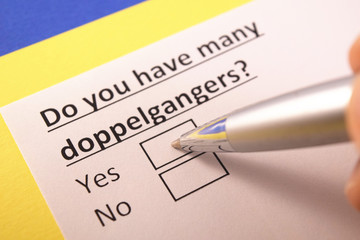 Obraz premium Do you have many doppelgangers? Yes or no?