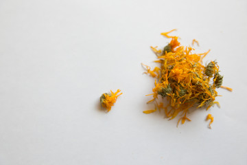 Dried marigold for healthy herbal tea.