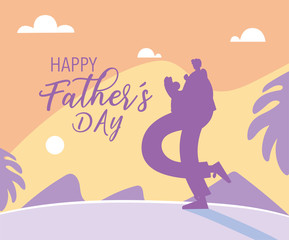 Obraz na płótnie Canvas man and son, card of the happy father day