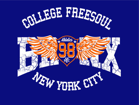 Bronx College sports embroidery graphic design vector art