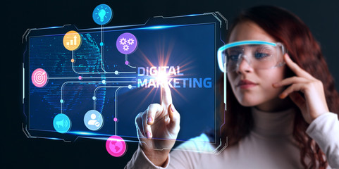 Business, Technology, Internet and network concept. Digital Marketing content planning advertising strategy concept