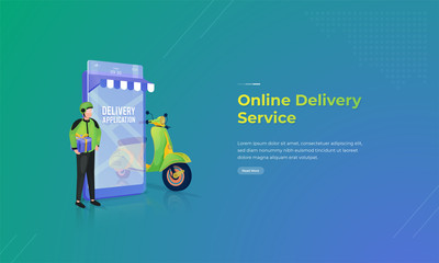 Online delivery service concept for e-commerce mobile application