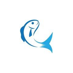 Obraz premium Fish logo template vector icon