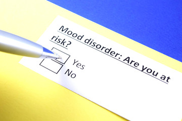 Fototapeta premium Mood disorder: Are you at risk? Yes or no?