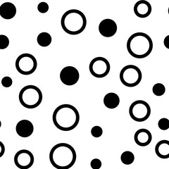 Circles seamless pattern. Random dots texture background.
