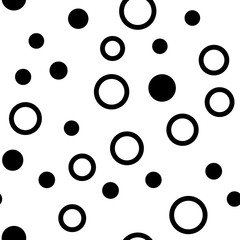 Circles seamless pattern. Random dots texture background.