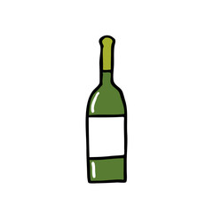 bottle of wine doodle icon