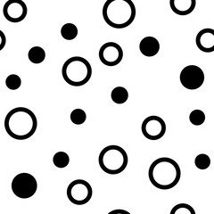 Circles seamless pattern. Random dots texture background.
