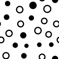 Circles seamless pattern. Random dots texture background.