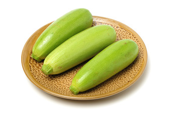 zucchini courgette isolated on white background 