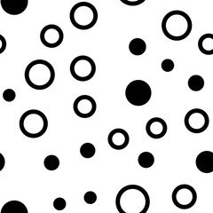 Circles seamless pattern. Random dots texture background.