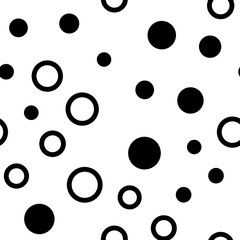 Circles seamless pattern. Random dots texture background.